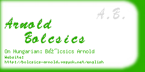 arnold bolcsics business card